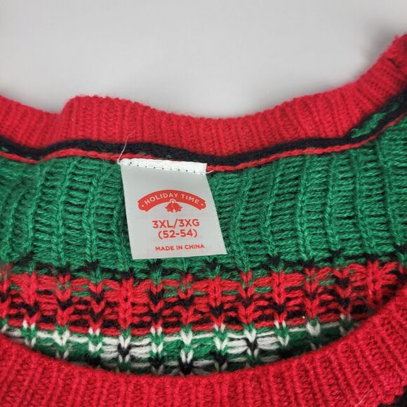 Santa Claus Ho Ho Ho Red Cup Mens UGLY CHRISTMAS SWEATER 3XL (52-45) - Picture 5 of 9